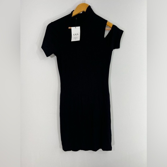 NWT Revolve LNA Black Cut Out Sleeve A Line Stretchy Women's Small Dress - Picture 10 of 11